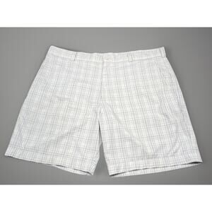 Nike Golf Performance Shorts Fit Dry Mens White Plaid 38